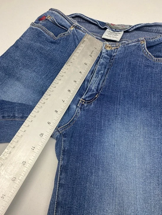 Men’s Straight Fit Jeans in Distressed Blue Denim - Picture 4 of 10